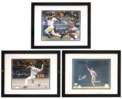 Lot of (3) Signed Framed 8x10 Yankees Photos: Paul ONeill, Mariano Rivera & Jorge Posada